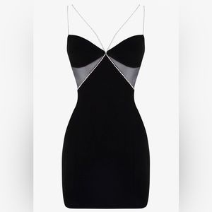 Heiress Beverly Hills black diamanté strap cutout mini dress
